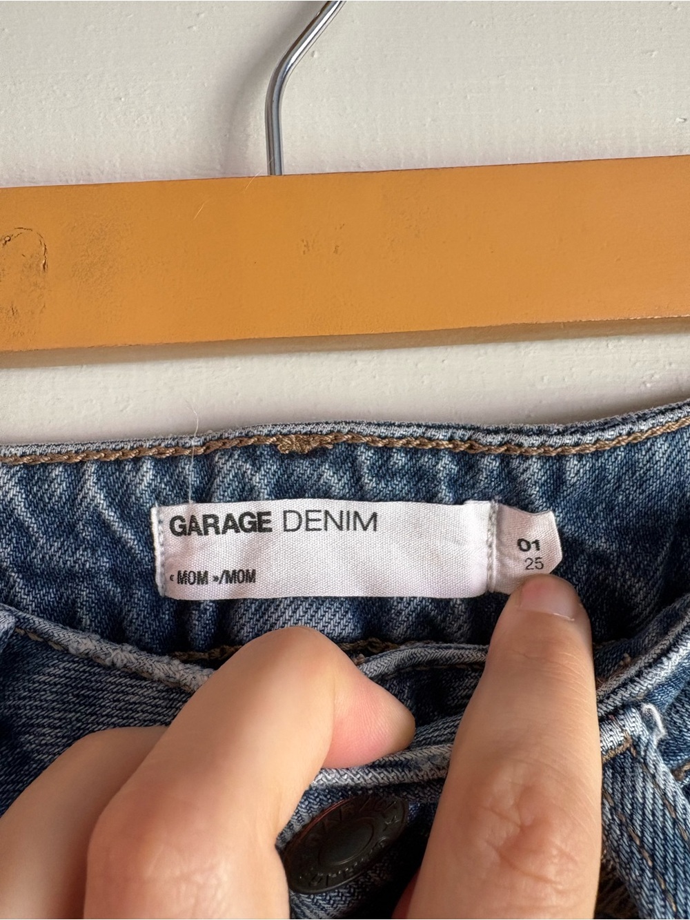 Garage Denim Mom Jeans High Rise Light Wash Organic Cotton Tapered Womens - Picture 2 of 6